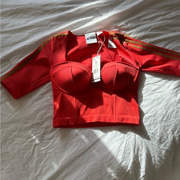 Adidas x Ivy Park coral crop top size M - Picture 2 of 9